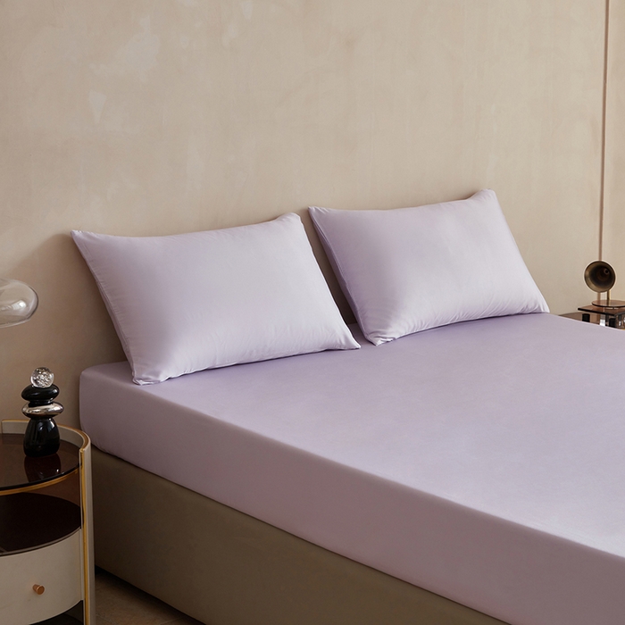 91家纺网 家纺一手货源 找家纺 轩和家居 2025新款天竹60支竹浆纤维A类婴幼儿级别天然抗菌抑菌系列床笠单件-单床笠 淡紫