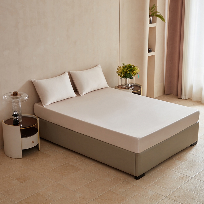 91家纺网 家纺一手货源 找家纺 轩和家居 2025新款天竹60支竹浆纤维A类婴幼儿级别天然抗菌抑菌系列床笠单件-单床笠 奶咖