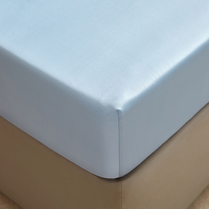 91家纺网 家纺一手货源 找家纺 轩和家居 2025新款天竹60支竹浆纤维A类婴幼儿级别天然抗菌抑菌系列床笠单件-单床笠 天蓝