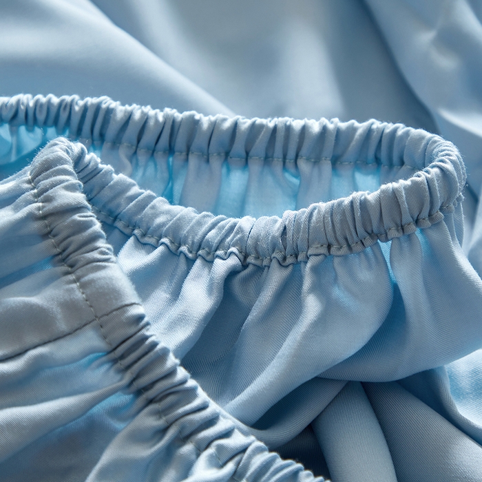 91家纺网 家纺一手货源 找家纺 轩和家居 2025新款天竹60支竹浆纤维A类婴幼儿级别天然抗菌抑菌系列床笠单件-单床笠 天蓝