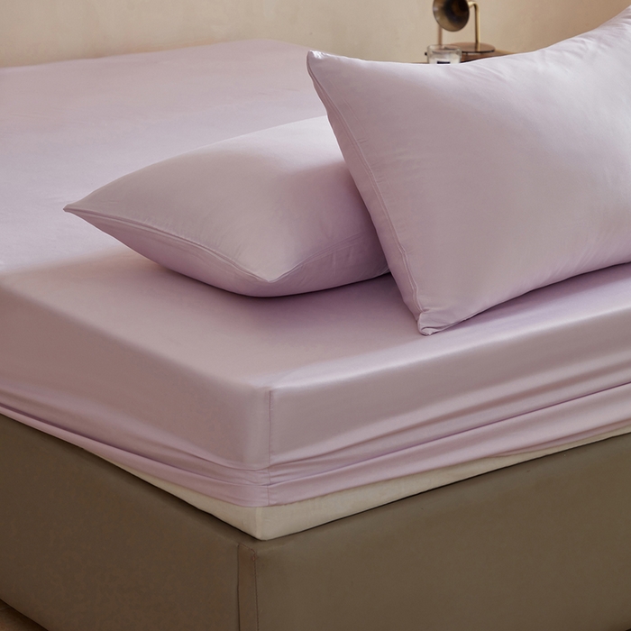 91家纺网 家纺一手货源 找家纺 轩和家居 2025新款天竹60支竹浆纤维A类婴幼儿级别天然抗菌抑菌系列床笠单件-单床笠 甜紫