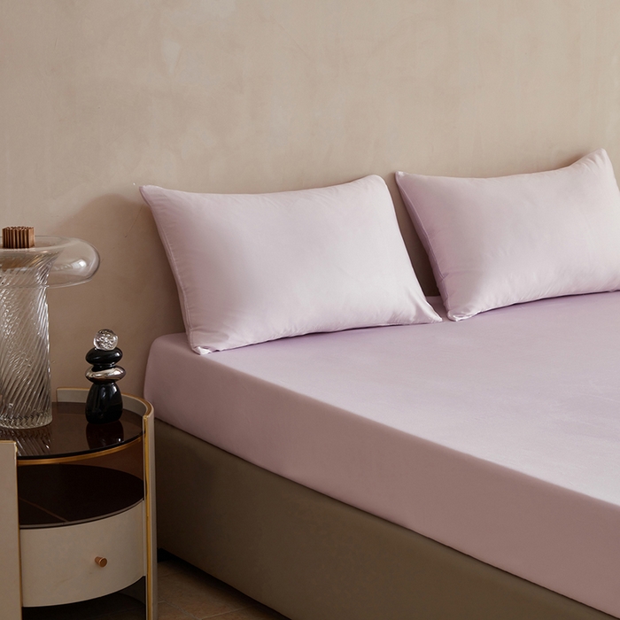 91家纺网 家纺一手货源 找家纺 轩和家居 2025新款天竹60支竹浆纤维A类婴幼儿级别天然抗菌抑菌系列床笠单件-单床笠 甜紫