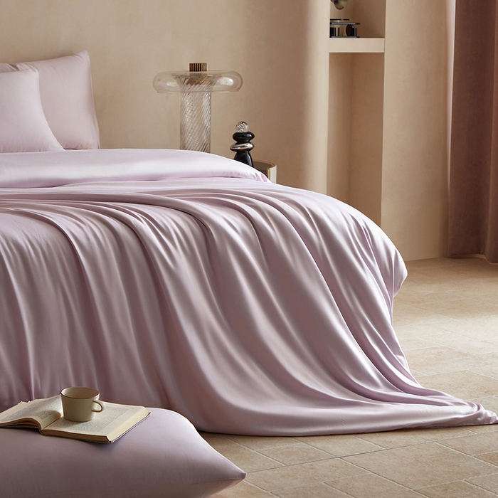 91家纺网 家纺一手货源 找家纺 轩和家居 2025新款天竹60支竹浆纤维A类婴幼儿级别天然抗菌抑菌四件套 甜紫