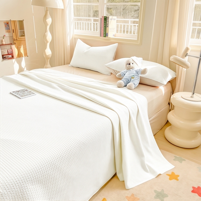 91家纺网 家纺一手货源 找家纺 梦斋家纺2025新款华芙格床单单品单床单床单单件 白色