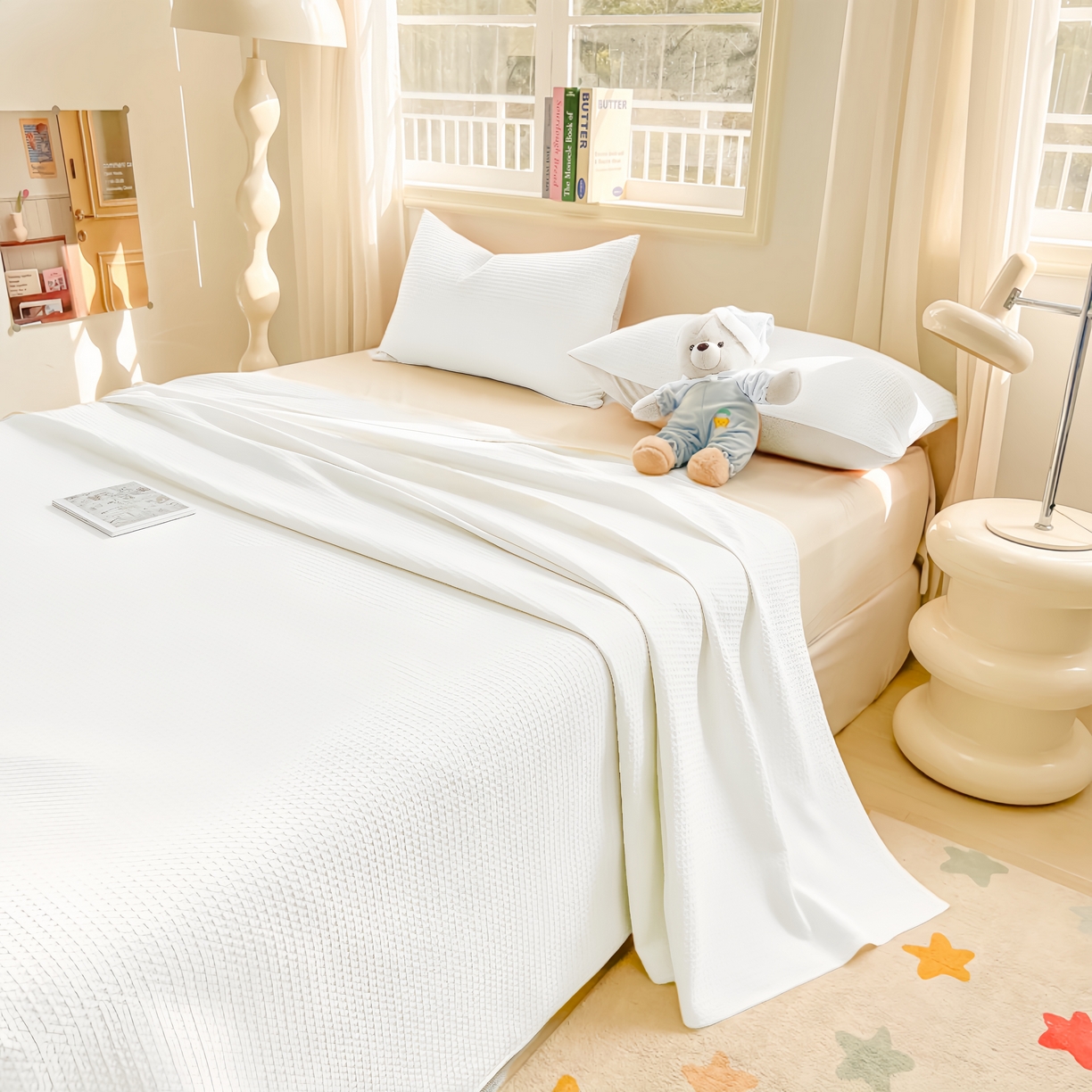 91家纺网 家纺一手货源 找家纺 梦斋家纺2025新款华芙格床单单品单床单床单单件 白色