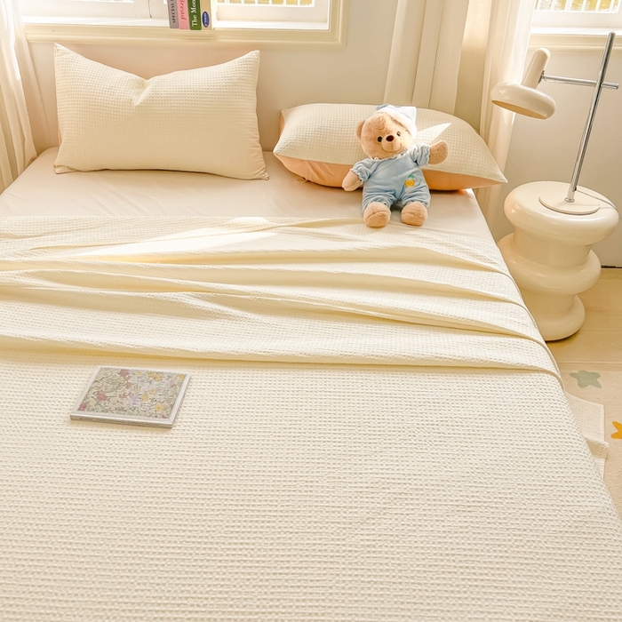 91家纺网 家纺一手货源 找家纺 梦斋家纺2025新款华芙格床单单品单床单床单单件 奶黄