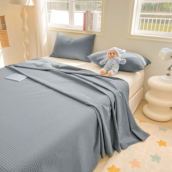 91家纺网 家纺一手货源 找家纺 梦斋家纺2025新款华芙格床单单品单床单床单单件 浅灰