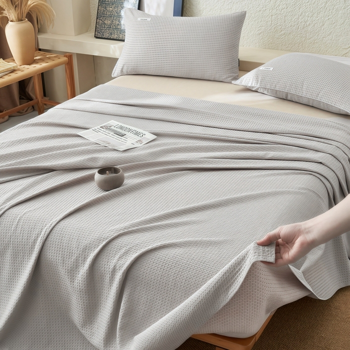 91家纺网 家纺一手货源 找家纺 梦斋家纺2025新款华芙格床单单品单床单床单单件 浅卡其