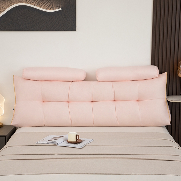 91家纺网 家纺一手货源 找家纺 沐沐家纺 2026新款纯色磨毛布三角靠垫带头枕款 果粉