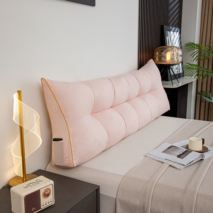 91家纺网 家纺一手货源 找家纺 （总）沐沐家纺 2026新款纯色磨毛布三角靠垫不带头枕款