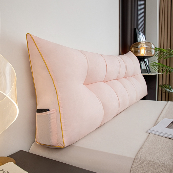 91家纺网 家纺一手货源 找家纺 沐沐家纺 2026新款纯色磨毛布三角靠垫不带头枕款 果粉