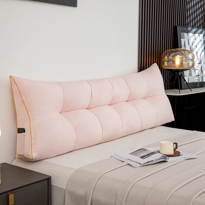 91家纺网 家纺一手货源 找家纺 沐沐家纺 2026新款纯色磨毛布三角靠垫不带头枕款 果粉