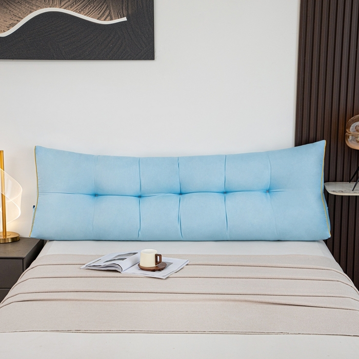 91家纺网 家纺一手货源 找家纺 沐沐家纺 2026新款纯色磨毛布三角靠垫不带头枕款 蓝色