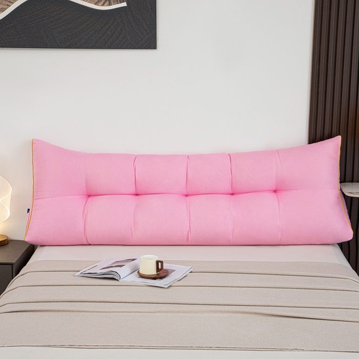 91家纺网 家纺一手货源 找家纺 沐沐家纺 2026新款纯色磨毛布三角靠垫不带头枕款 玫粉