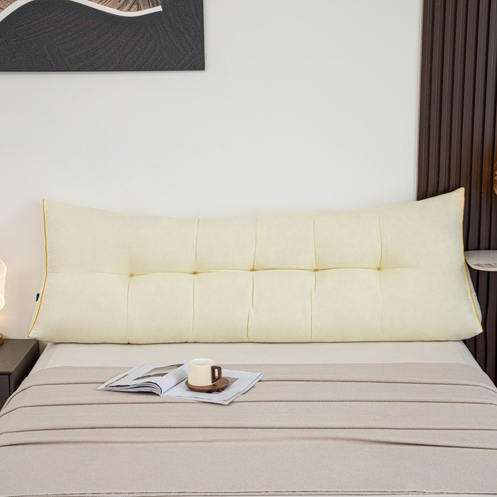 91家纺网 家纺一手货源 找家纺 沐沐家纺 2026新款纯色磨毛布三角靠垫不带头枕款 奶白