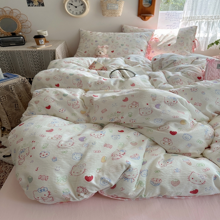 91家纺网 家纺一手货源 找家纺 （总）轻奢坊 2025新款卡通绑带款四件套