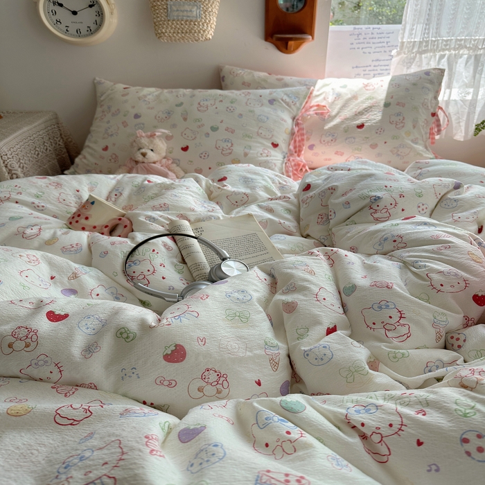 91家纺网 家纺一手货源 找家纺 （总）轻奢坊 2025新款卡通绑带款四件套