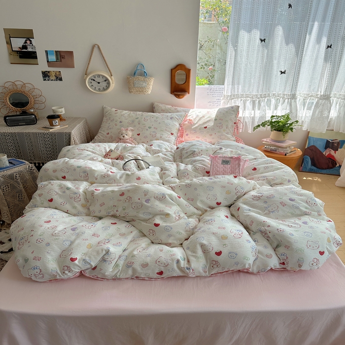 91家纺网 家纺一手货源 找家纺 （总）轻奢坊 2025新款卡通绑带款四件套