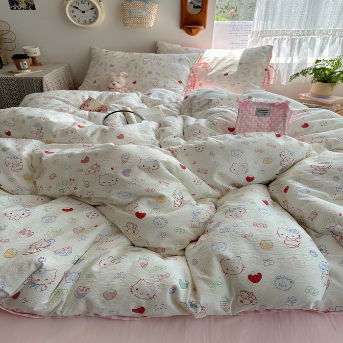 91家纺网 家纺一手货源 找家纺 （总）轻奢坊 2025新款卡通绑带款四件套