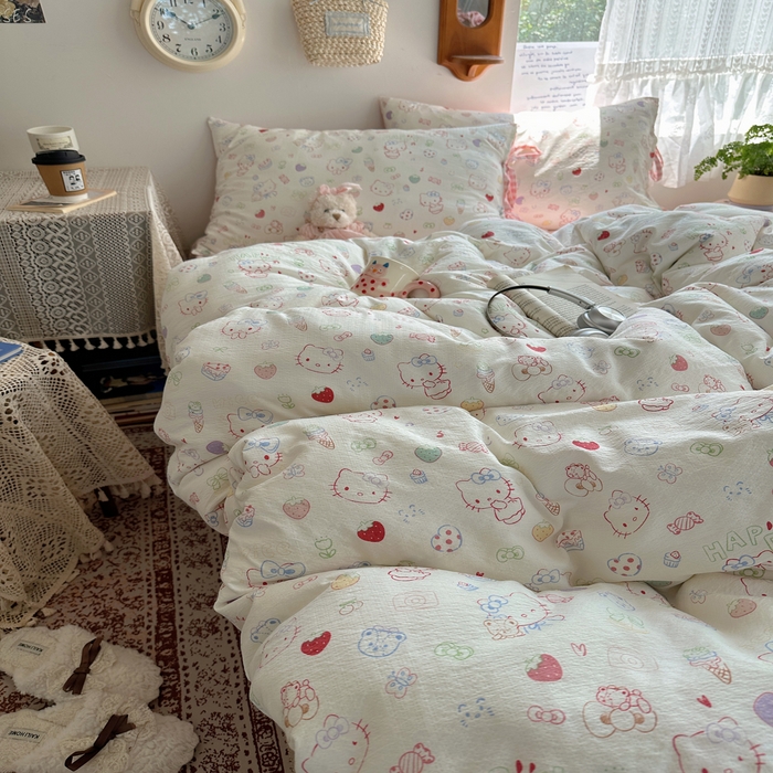 91家纺网 家纺一手货源 找家纺 （总）轻奢坊 2025新款卡通绑带款四件套