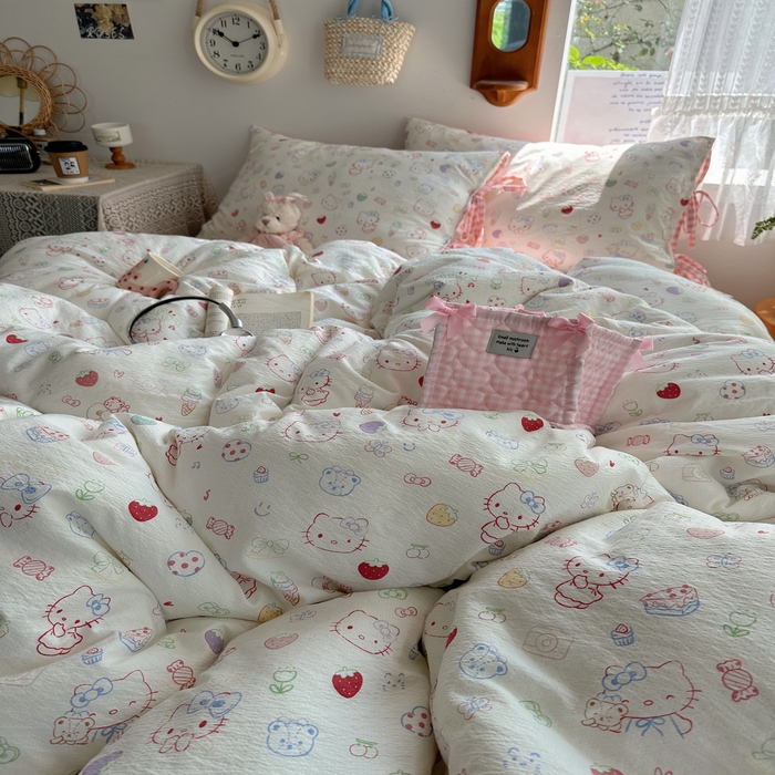 91家纺网 家纺一手货源 找家纺 （总）轻奢坊 2025新款卡通绑带款四件套