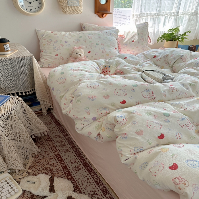 91家纺网 家纺一手货源 找家纺 （总）轻奢坊 2025新款卡通绑带款四件套