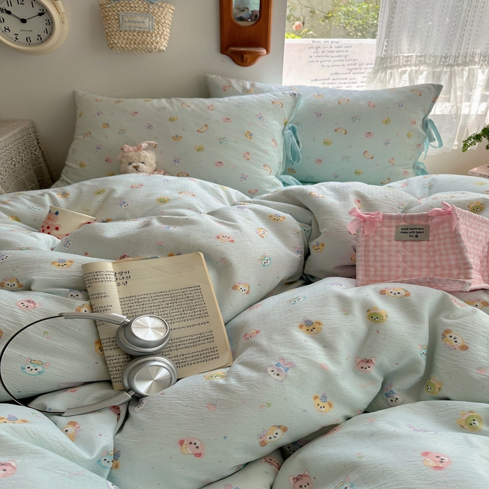 91家纺网 家纺一手货源 找家纺 轻奢坊 2025新款卡通绑带款四件套 绒毛摇滚