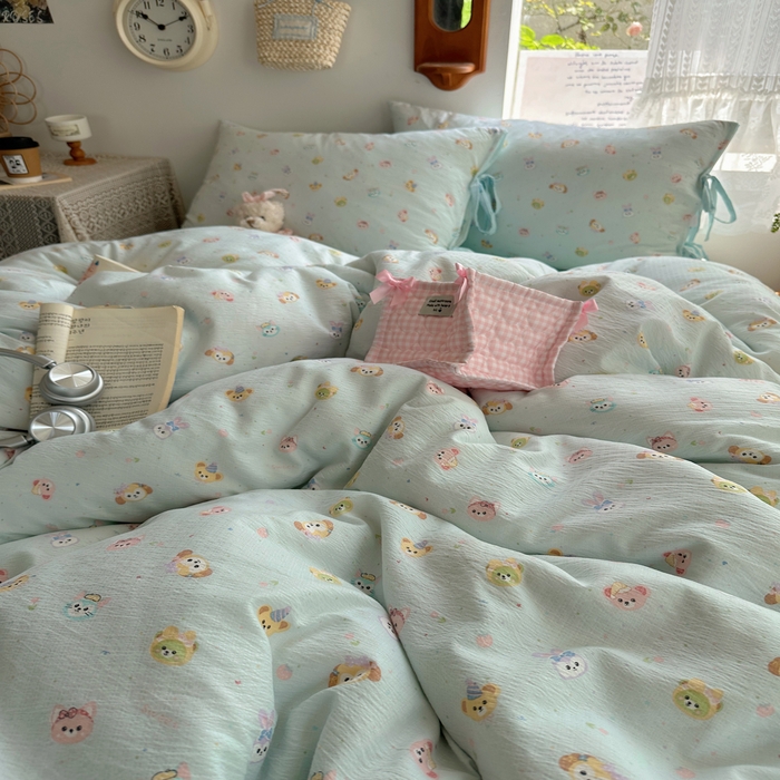 91家纺网 家纺一手货源 找家纺 轻奢坊 2025新款卡通绑带款四件套 绒毛摇滚