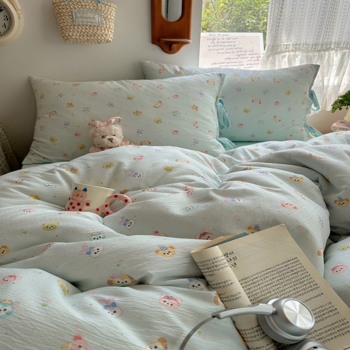 91家纺网 家纺一手货源 找家纺 轻奢坊 2025新款卡通绑带款四件套 绒毛摇滚