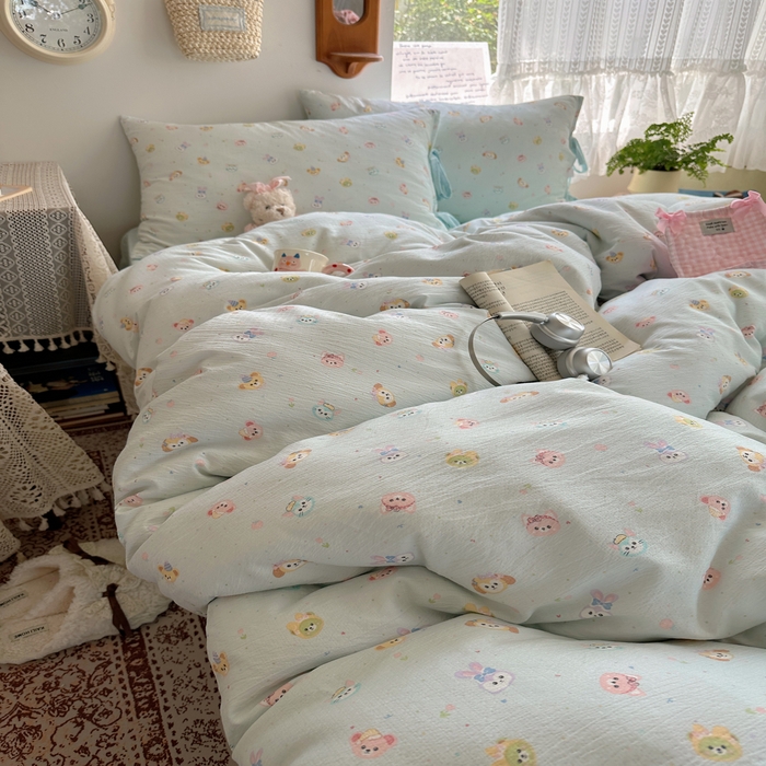 91家纺网 家纺一手货源 找家纺 轻奢坊 2025新款卡通绑带款四件套 绒毛摇滚