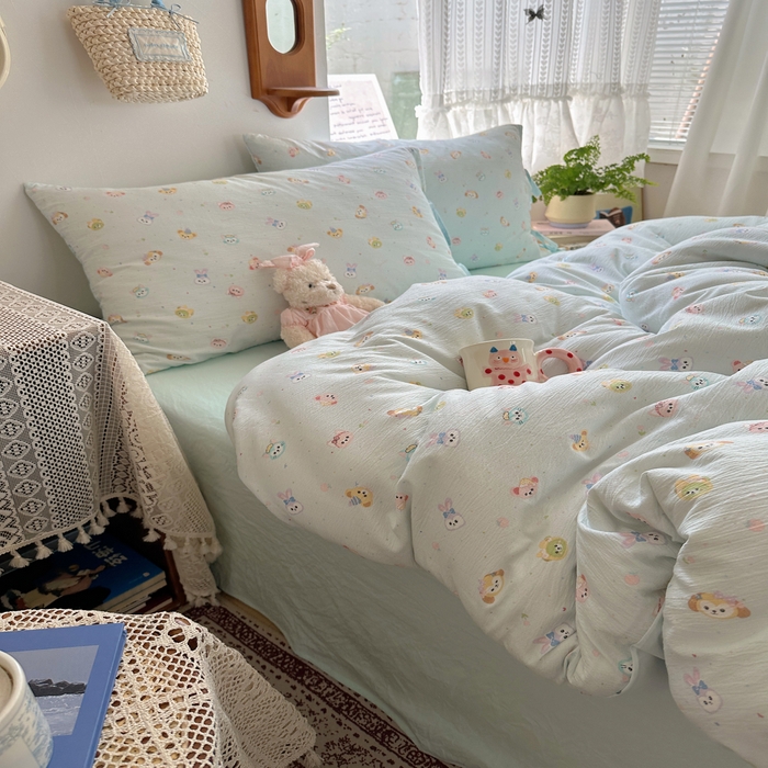 91家纺网 家纺一手货源 找家纺 轻奢坊 2025新款卡通绑带款四件套 绒毛摇滚