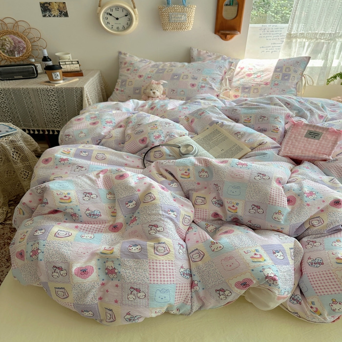 轻奢坊 2025新款卡通绑带款四件套 格格西高低