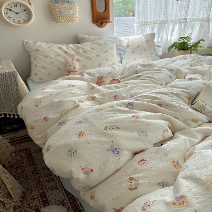 91家纺网 家纺一手货源 找家纺 轻奢坊 2025新款卡通绑带款四件套 疯狂动物城