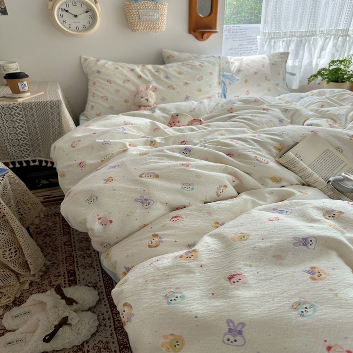 91家纺网 家纺一手货源 找家纺 轻奢坊 2025新款卡通绑带款四件套 疯狂动物城