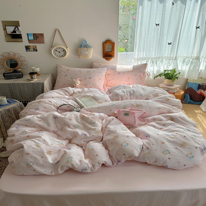 轻奢坊 2025新款卡通绑带款四件套 达菲伙伴