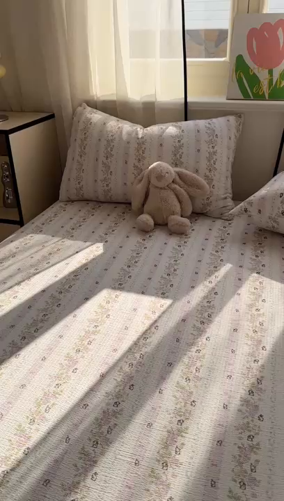 91家纺网 家纺一手货源 找家纺 漫仙阁2025新款双层纱床单 赫拉花园