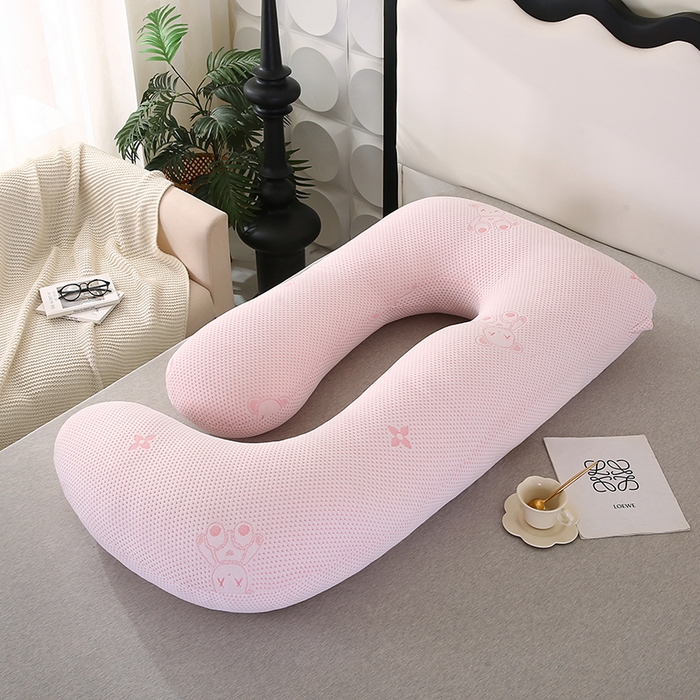 91家纺网 家纺一手货源 找家纺 永光家居 2025新款孕妇枕头G型 靠垫抱枕孕期床头靠枕（不供多多） G型凉感粉