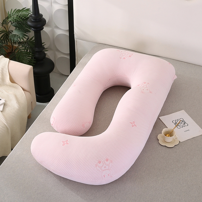 91家纺网 家纺一手货源 找家纺 永光家居 2025新款孕妇枕头G型 靠垫抱枕孕期床头靠枕（不供多多） G型凉感粉