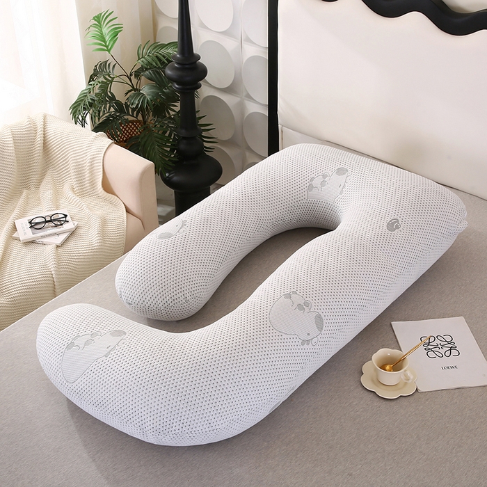 91家纺网 家纺一手货源 找家纺 永光家居 2025新款孕妇枕头G型 靠垫抱枕孕期床头靠枕（不供多多） G型凉感灰