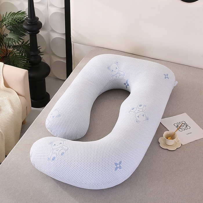 91家纺网 家纺一手货源 找家纺 永光家居 2025新款孕妇枕头G型 靠垫抱枕孕期床头靠枕（不供多多） G型凉感蓝