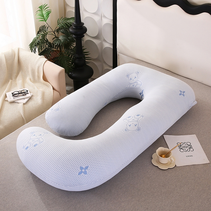 91家纺网 家纺一手货源 找家纺 永光家居 2025新款孕妇枕头G型 靠垫抱枕孕期床头靠枕（不供多多） G型凉感蓝