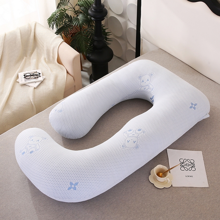 91家纺网 家纺一手货源 找家纺 永光家居 2025新款孕妇枕头G型 靠垫抱枕孕期床头靠枕（不供多多） G型凉感蓝