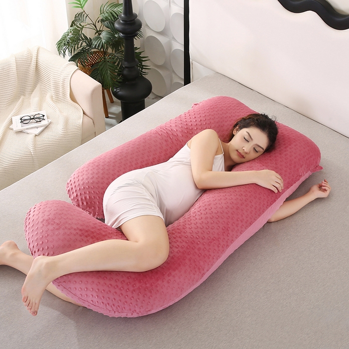 永光家居 2025新款孕妇枕头G型 靠垫抱枕孕期床头靠枕（不供多多） G型绒豆豆红