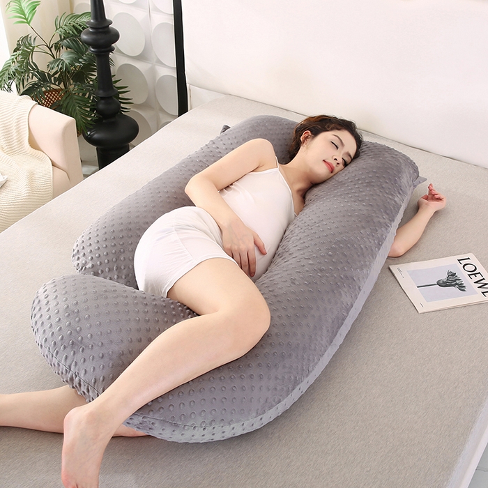 永光家居 2025新款孕妇枕头G型 靠垫抱枕孕期床头靠枕（不供多多） G型绒豆豆灰