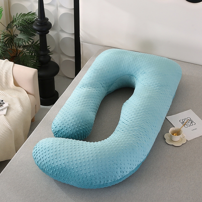 91家纺网 家纺一手货源 找家纺 永光家居 2025新款孕妇枕头G型 靠垫抱枕孕期床头靠枕（不供多多） G型绒豆豆绿