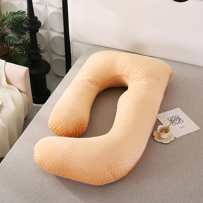 91家纺网 家纺一手货源 找家纺 永光家居 2025新款孕妇枕头G型 靠垫抱枕孕期床头靠枕（不供多多） G型绒豆豆驼