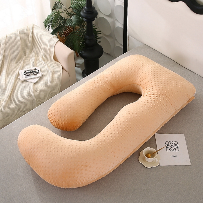 91家纺网 家纺一手货源 找家纺 永光家居 2025新款孕妇枕头G型 靠垫抱枕孕期床头靠枕（不供多多） G型绒豆豆驼