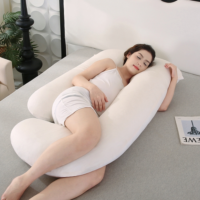 91家纺网 家纺一手货源 找家纺 永光家居 2025新款孕妇枕头G型 靠垫抱枕孕期床头靠枕（不供多多） G型水晶绒白