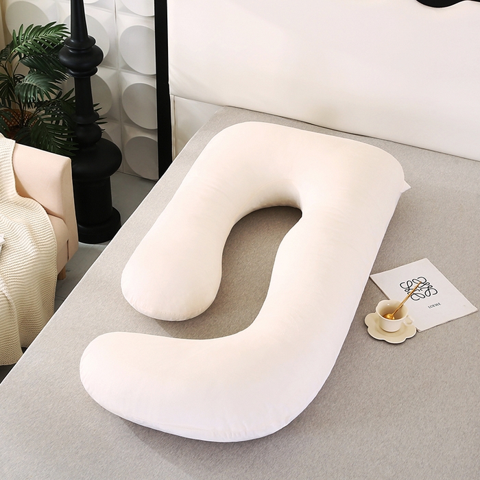 91家纺网 家纺一手货源 找家纺 永光家居 2025新款孕妇枕头G型 靠垫抱枕孕期床头靠枕（不供多多） G型水晶绒白