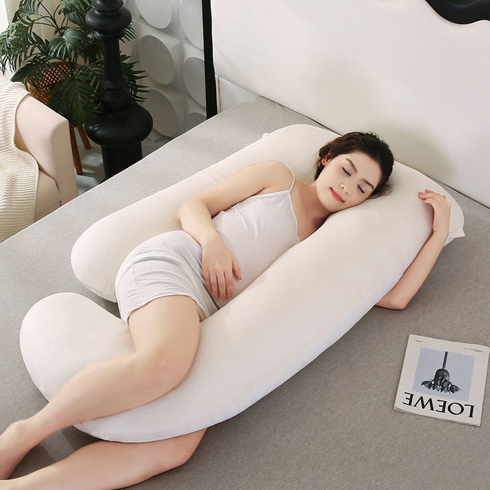 91家纺网 家纺一手货源 找家纺 永光家居 2025新款孕妇枕头G型 靠垫抱枕孕期床头靠枕（不供多多） G型水晶绒白